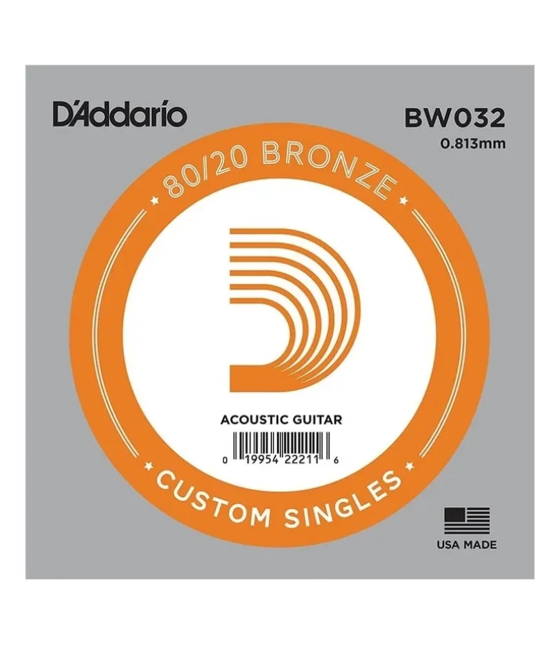 Китари D'Addario BW032 80/20 Bronze единична струна за акустична китара .032
