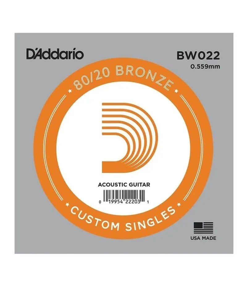 Китари D'Addario BW022 80/20 Bronze единична струна за акустична китара .022