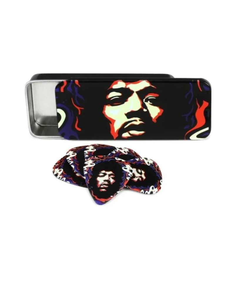 Китари Jim Dunlop JH-PT15H Jimi Hendrix Star Haze комплект 6 перца Heavy в метална кутия