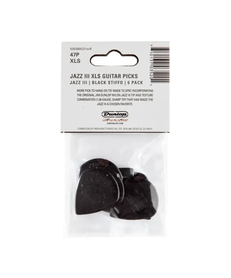 Jim Dunlop 47PXLS Nylon Jazz III XL Stiffo комплект 6 перца за китара 1,38 mm
