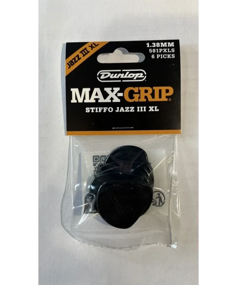 Китари Jim Dunlop 581PXLS Max-Grip Jazz III XL Stiffo комплект 6 перца за китара 1,38 mm