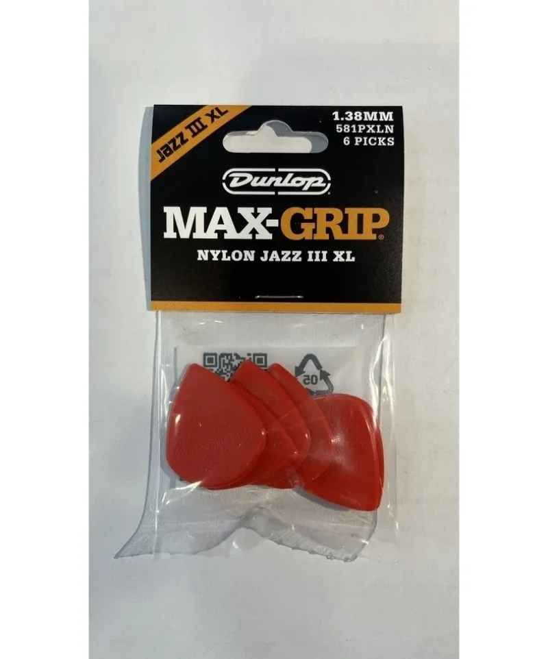 Китари Jim Dunlop 581PXLN Max-Grip Jazz III XL Nylon комплект 6 перца за китара 1,38 mm